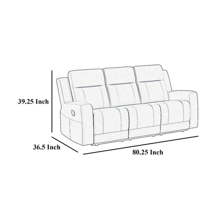 Divano reclinabile manuale Krio, 80 pollici, moderno in similpelle grigio antracite