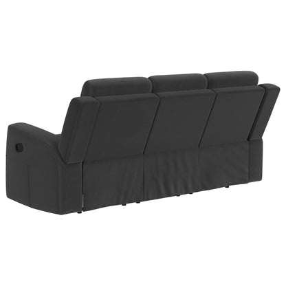 Divano reclinabile manuale Krio, 80 pollici, moderno in similpelle grigio antracite