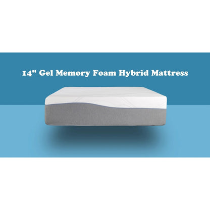 Materasso ibrido Kruger da 14 pollici con memory foam e gel rinfrescante, supporto per i bordi, molle insacchettate, fodera rimovibile di BRN