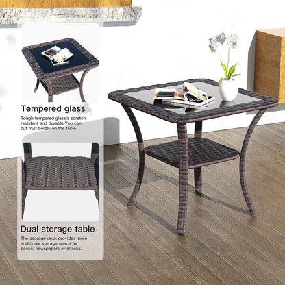 Set di mobili da giardino Kullavik da 3 pezzi, sedie a dondolo girevoli per esterni