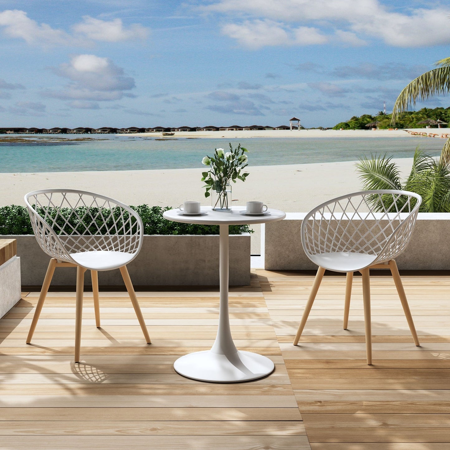 Set da bistrot Kurv Lux da 3 pezzi, resistente alle intemperie, per interni/esterni