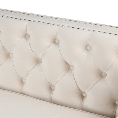 Divano componibile in velluto trapuntato per soggiorno