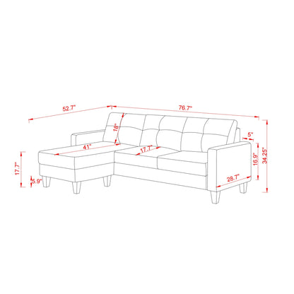 Divano a L per piccoli spazi - Divano angolare con pouf