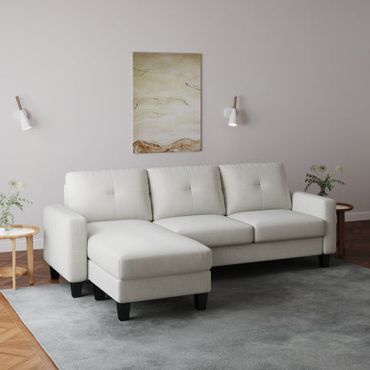 Divano a L per piccoli spazi - Divano angolare con pouf