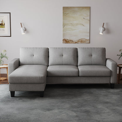 Divano a L per piccoli spazi - Divano angolare con pouf