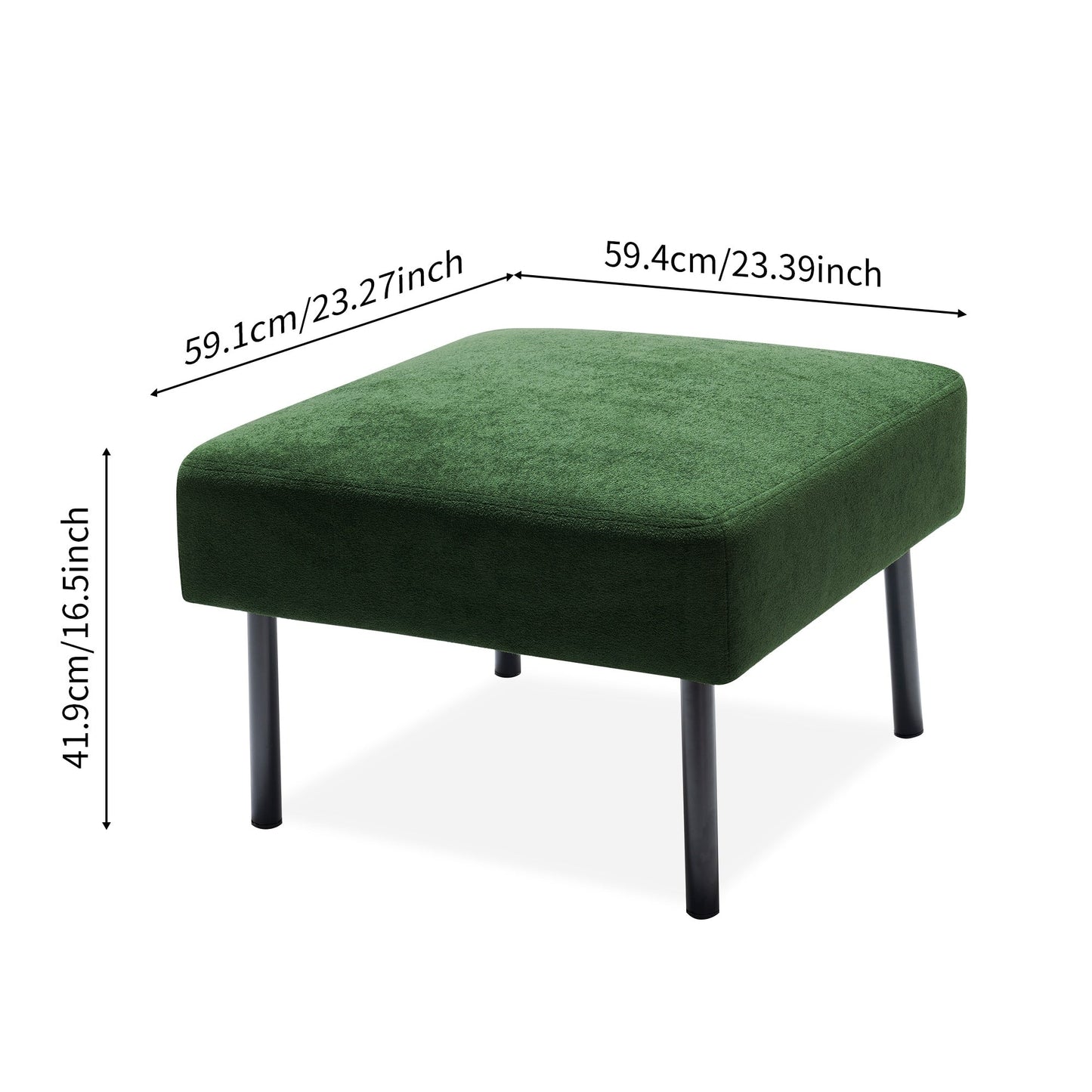 Divano a 2 posti a L con pouf, divano moderno in tessuto di poliestere, comodi divani piccoli per piccoli spazi