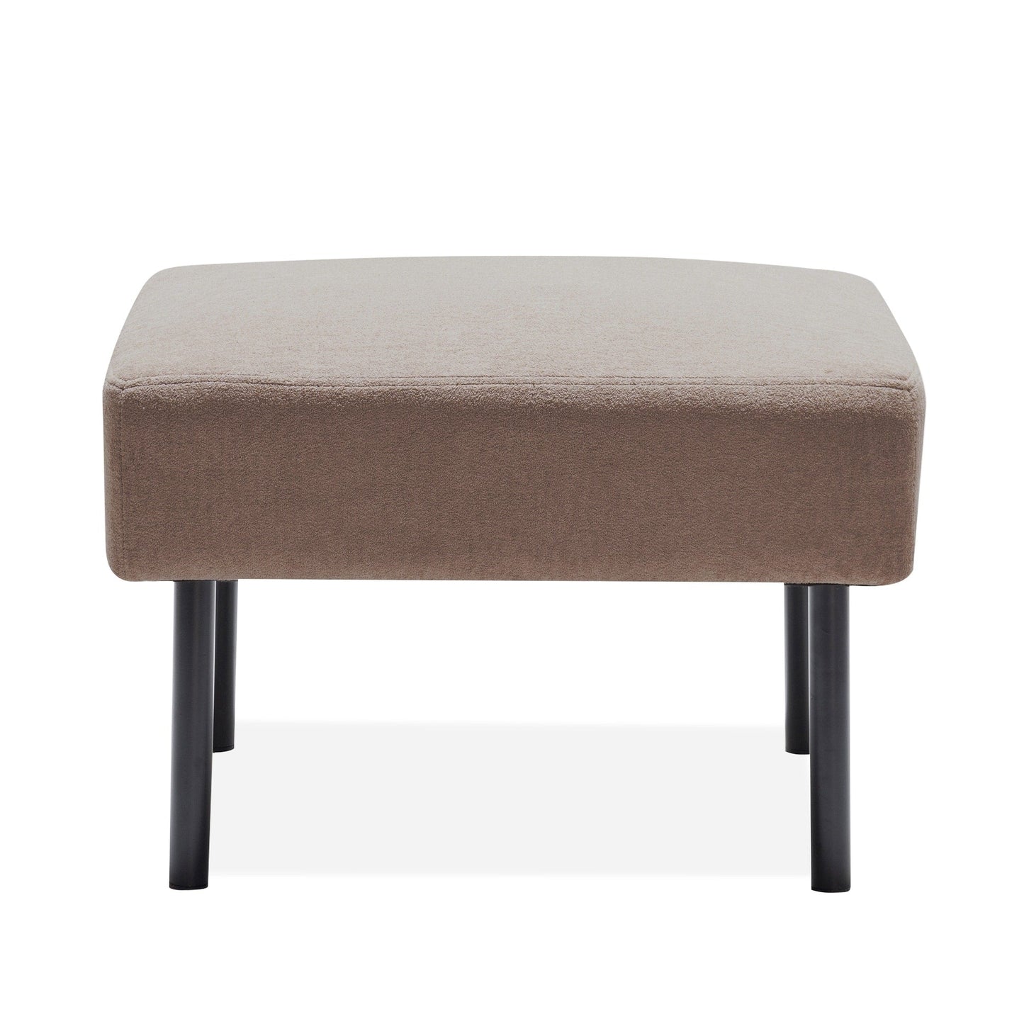 Divano a 2 posti a L con pouf, divano moderno in tessuto di poliestere, comodi divani piccoli per piccoli spazi