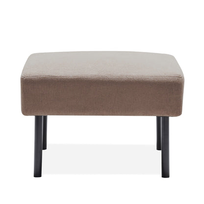 Divano a 2 posti a L con pouf, divano moderno in tessuto di poliestere, comodi divani piccoli per piccoli spazi