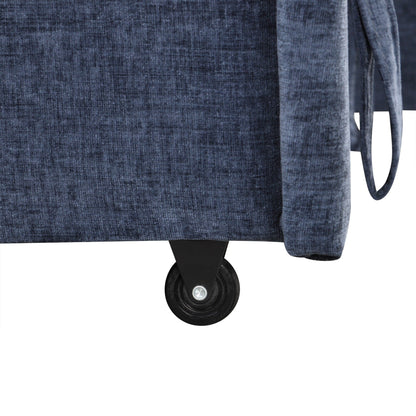 Divano componibile a L a 5 posti con pouf estraibile, portabicchieri integrati, porta di ricarica USB e cuscini rimovibili