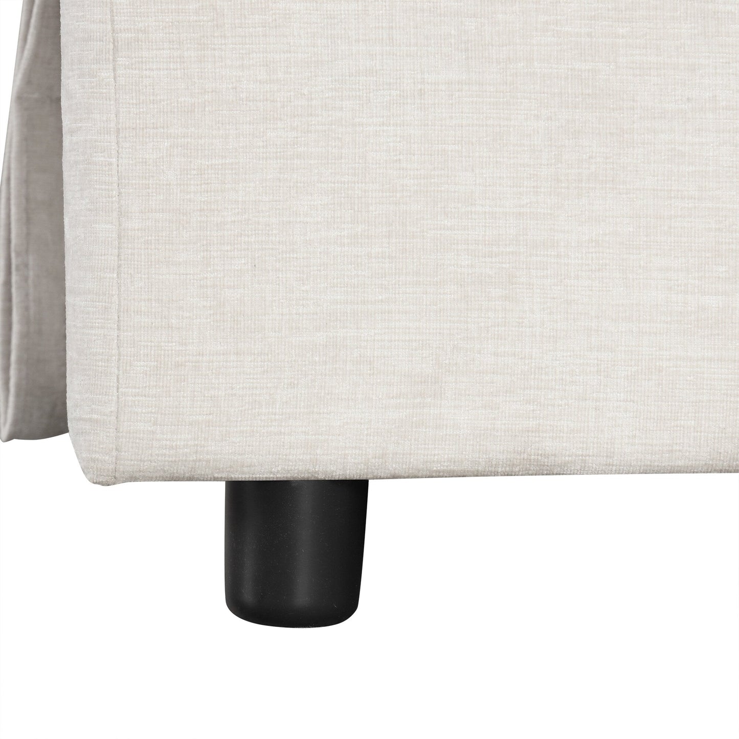 Divano componibile a L a 5 posti con pouf estraibile, portabicchieri integrati, porta di ricarica USB e cuscini rimovibili