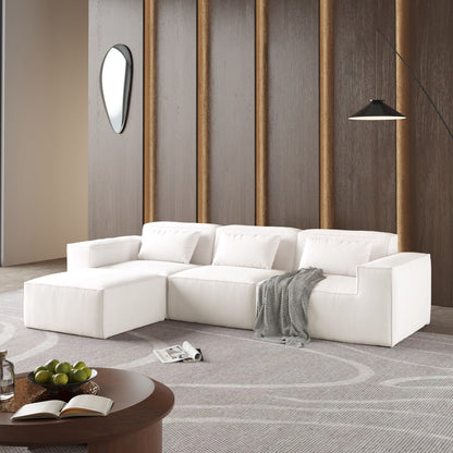 Divano componibile a forma di L, 118 divani modulari in velluto a coste con chaise longue reversibile
