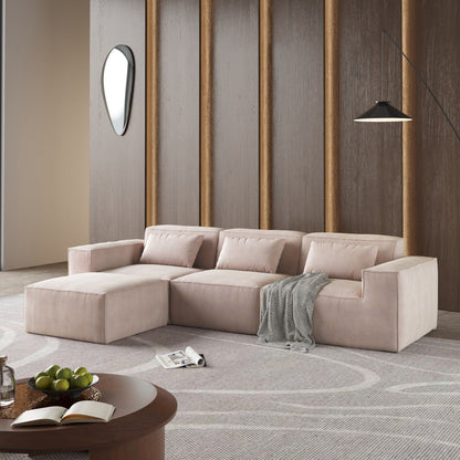 Divano componibile a forma di L, 118 divani modulari in velluto a coste con chaise longue reversibile