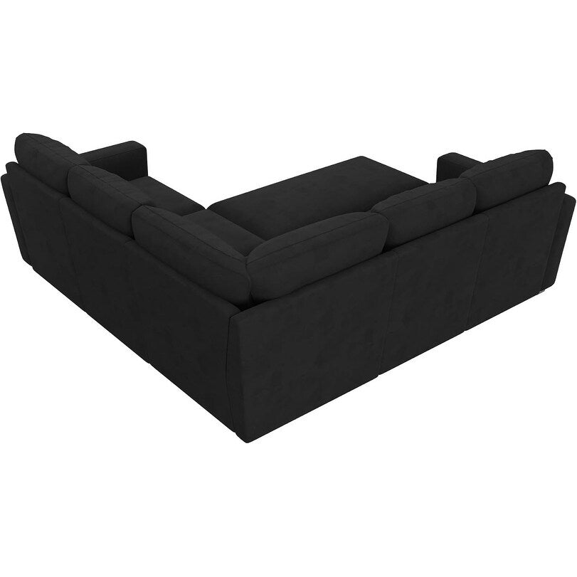 Divano letto modulare a L con letto estraibile e seduta contenitore - Divano componibile convertibile per soggiorno