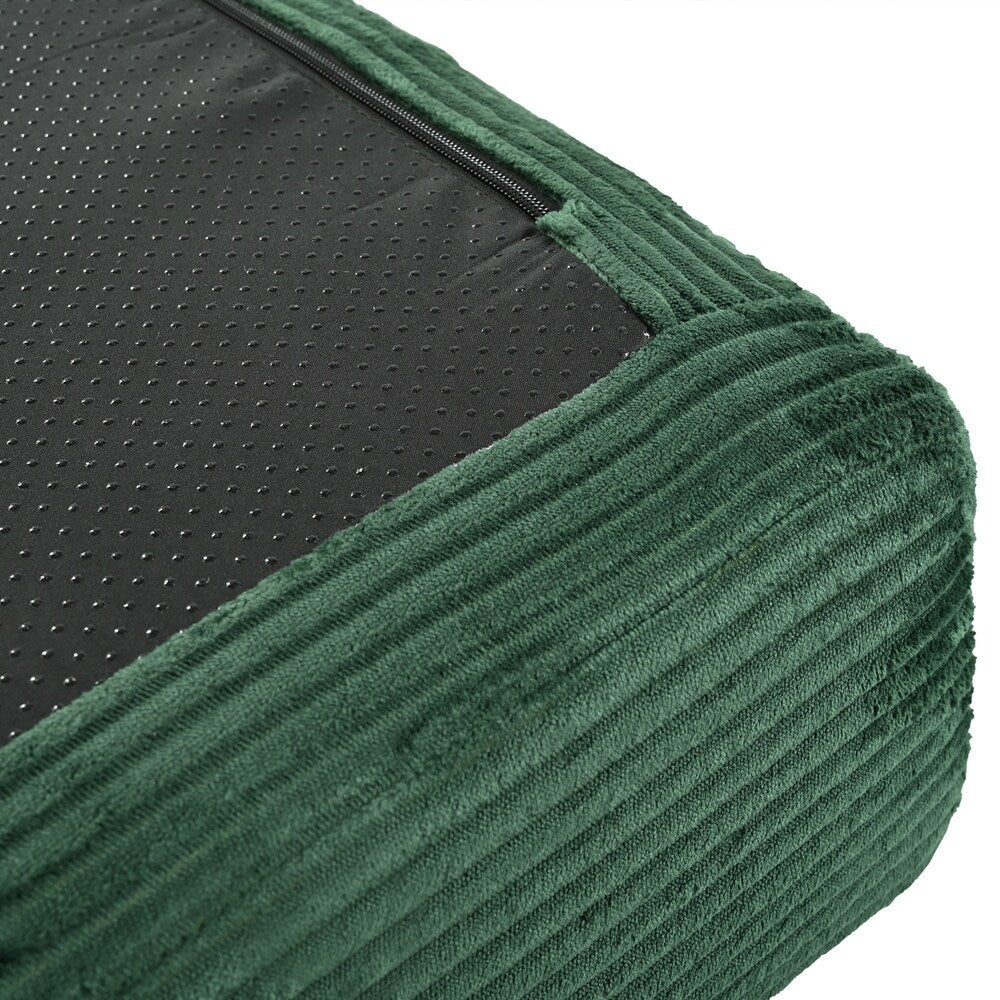 Divano letto modulare a L in velluto a coste