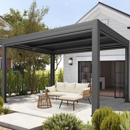 Set di divani componibili in vimini per conversazioni, set di mobili da giardino da 3 pezzi con cuscini spessi e tavolino da caffè in vetro temperato