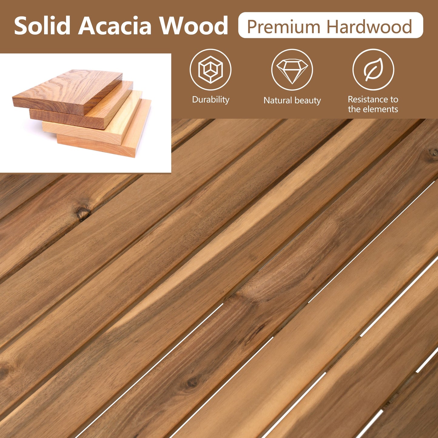 Set di divani componibili a L, set di divani da giardino con tavolo, divano chaise longue in legno, set da conversazione da esterno, 4 pezzi