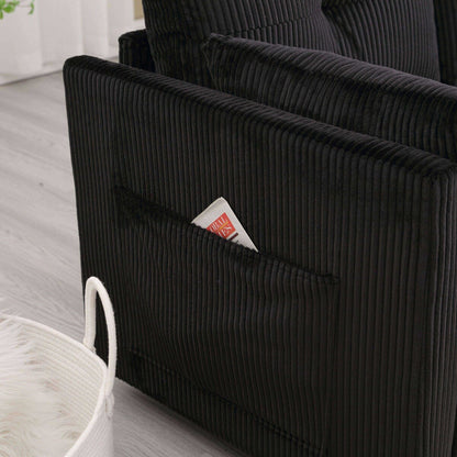 Il divano con seduta contenitore a L si ripiega in una poltrona reclinabile