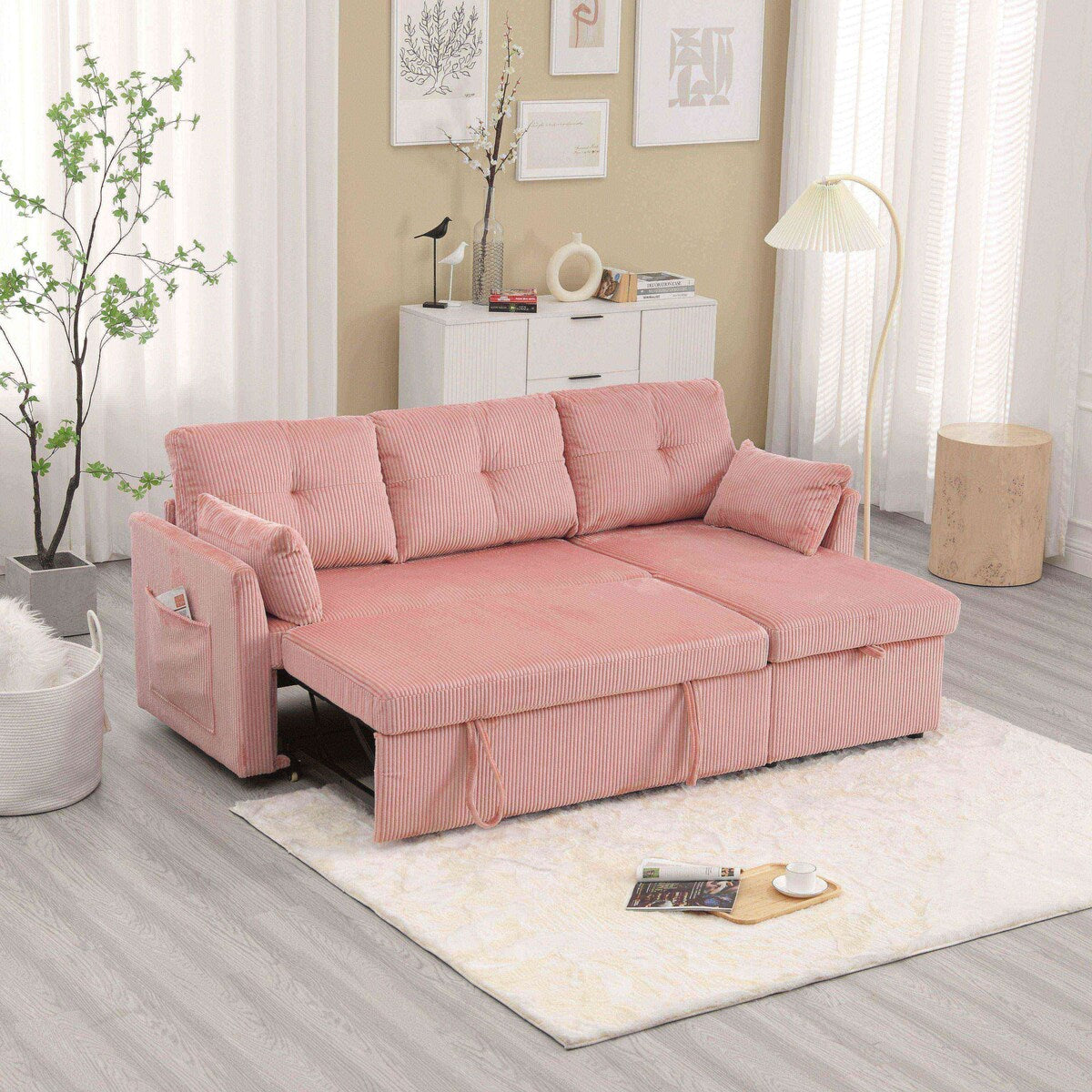 Il divano con seduta contenitore a L si ripiega in una poltrona reclinabile