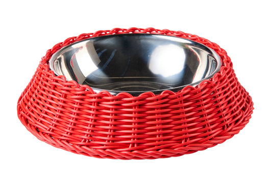 Bob - Ciotola Pet Intreccio Polirattan Rosso