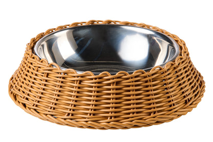 Bob - Ciotola Pet Intreccio Polirattan Marrone Chiaro