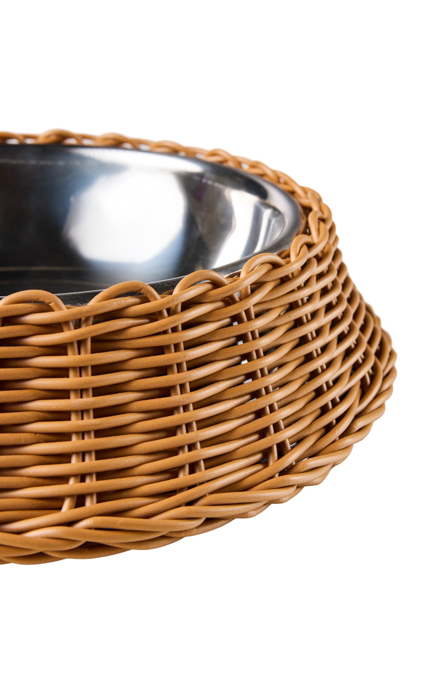 Bob - Ciotola Pet Intreccio Polirattan Marrone Chiaro