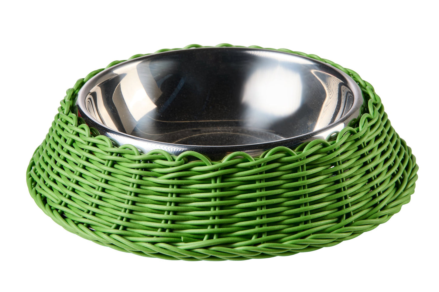 Bob - Ciotola Pet Intreccio Polirattan Verde Scuro