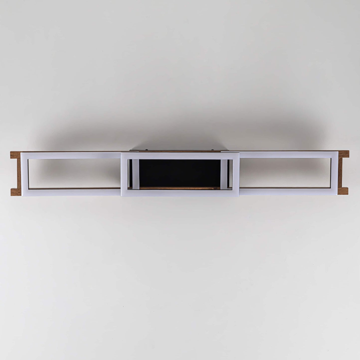 Lampada da soffitto semi-incassata a LED rettangolare in legno integrata per corridoio e ingresso