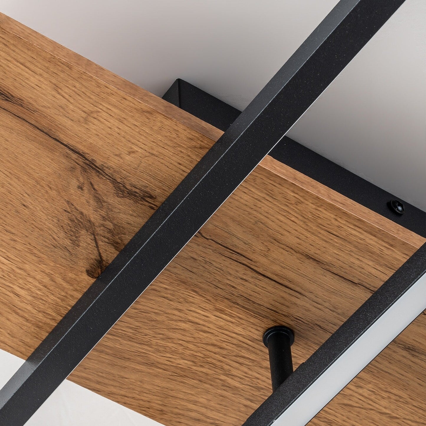 Lampada da soffitto semi-incassata a LED rettangolare in legno integrata per corridoio e ingresso