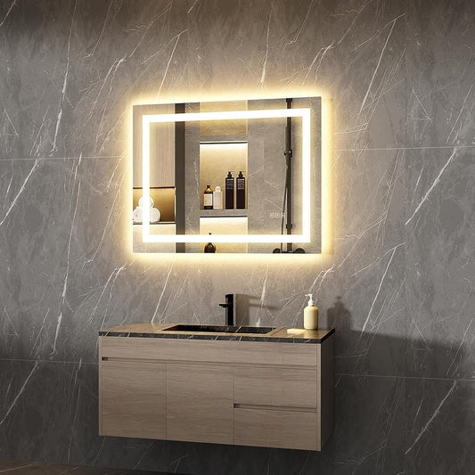 Specchio da bagno con retroilluminazione a LED e illuminazione frontale