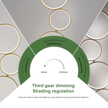 Lampada da terra moderna a LED dimmerabile, lampada da terra angolare luminosa a 3 vie con 5 anelli per soggiorno