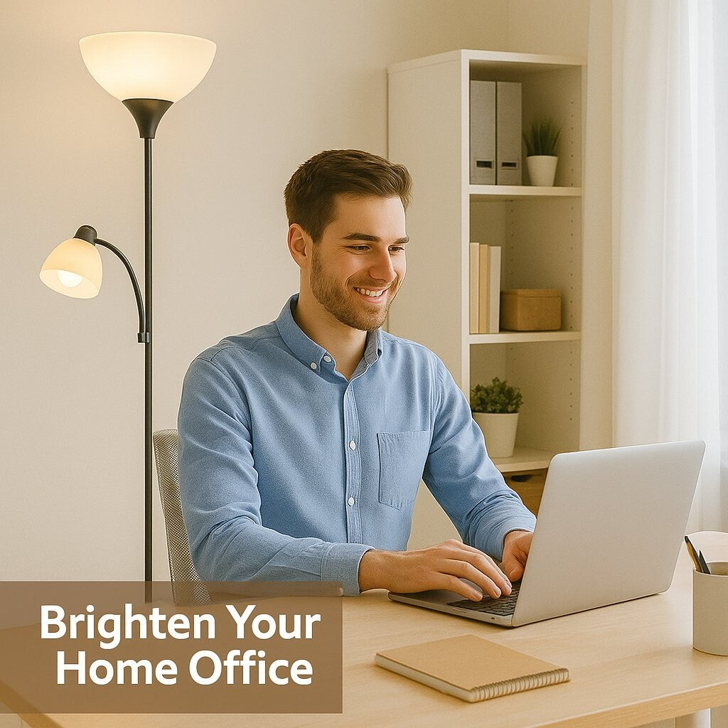 Lampada da terra bianca LIGHTACCENTS con paralume conico bianco opalino – Lampade da terra, lampade da terra a torcia per soggiorno, camera da letto...