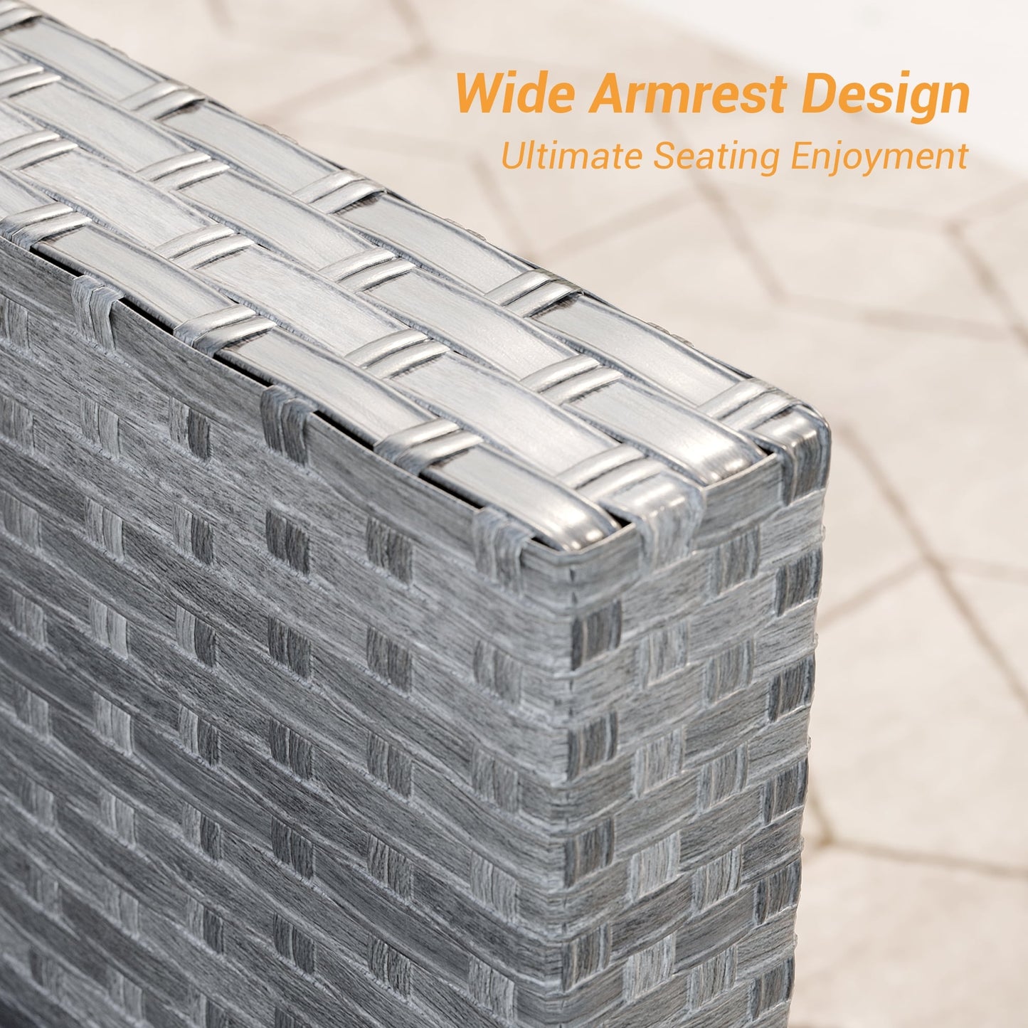 LIVOOSUN Set di 3 divani da giardino in rattan marrone Conversation da giardino