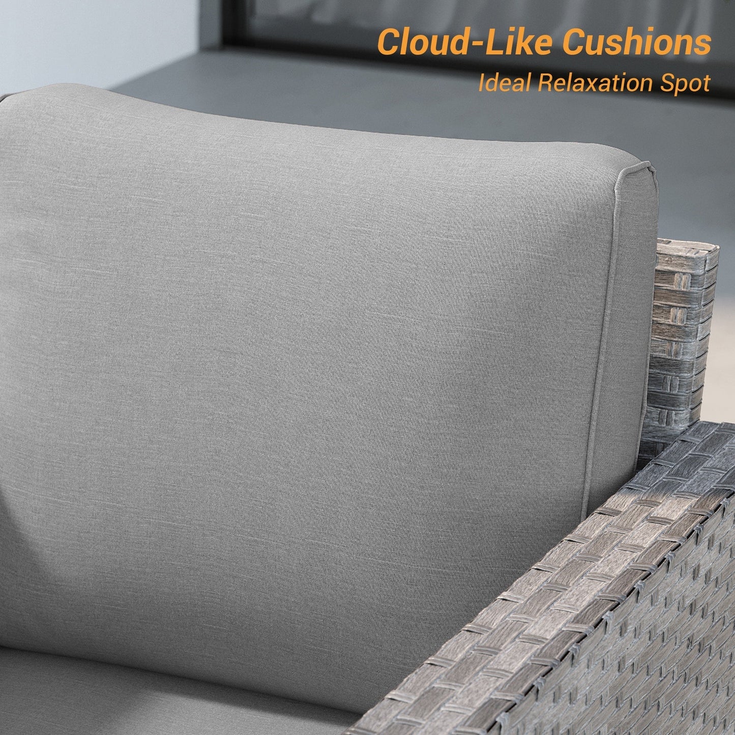 LIVOOSUN Set di 3 divani da giardino in rattan marrone Conversation da giardino