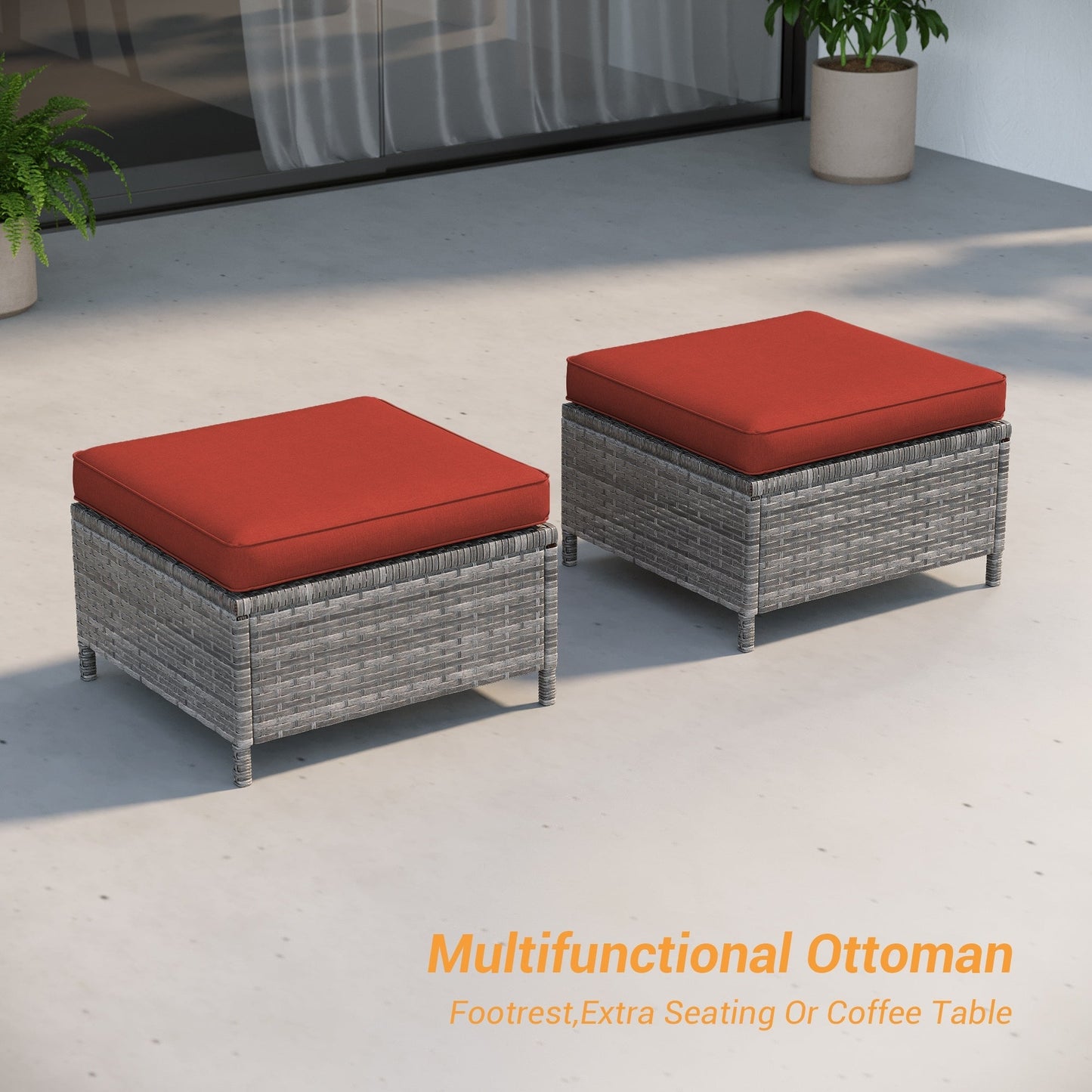 LIVOOSUN Set di 3 divani da giardino in rattan marrone Conversation da giardino