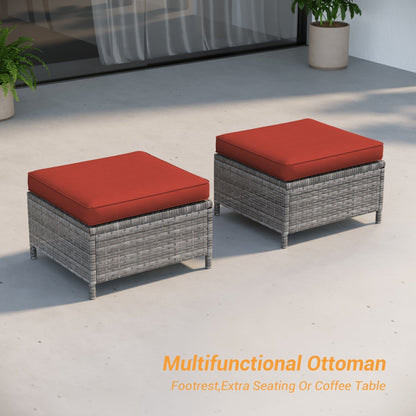 LIVOOSUN Set di 3 divani da giardino in rattan marrone Conversation da giardino