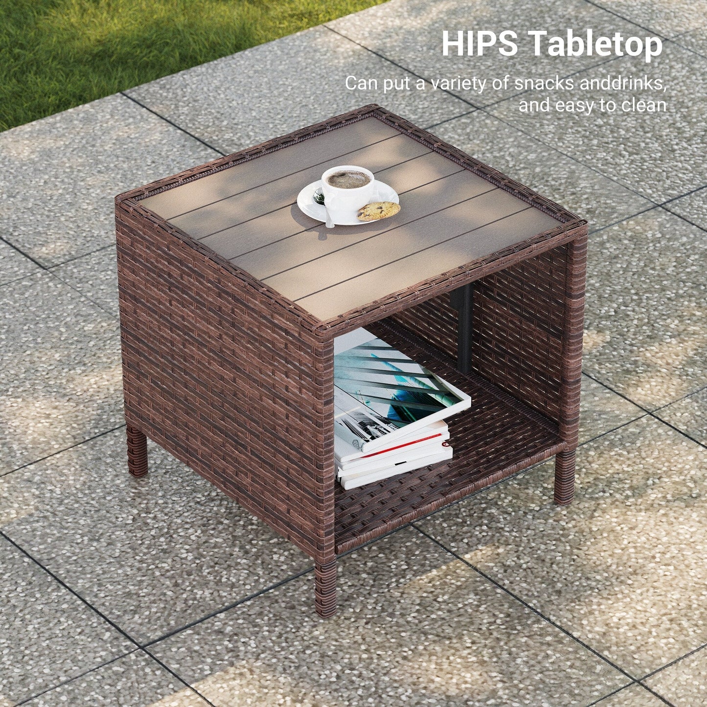 LIVOOSUN Set di 8 sedie a dondolo girevoli da giardino in vimini marrone