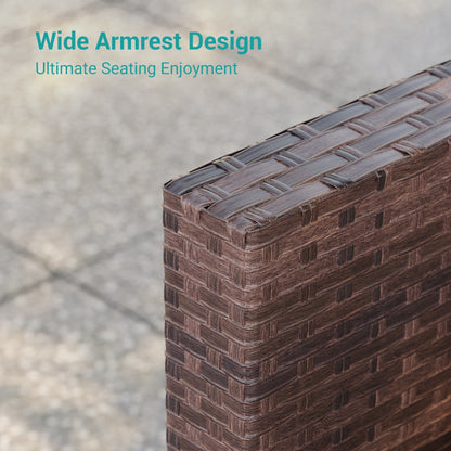 LIVOOSUN Set di 8 sedie a dondolo girevoli da giardino in vimini marrone