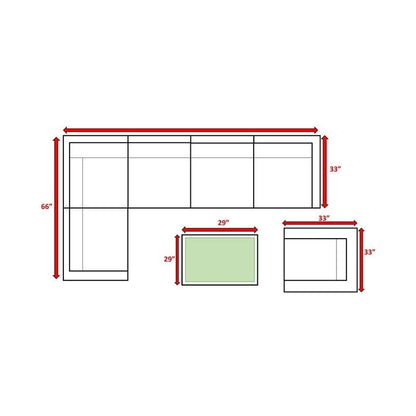 Gruppo di sedute componibili LSI in rattan Sunbrella da 7 pezzi con cuscini