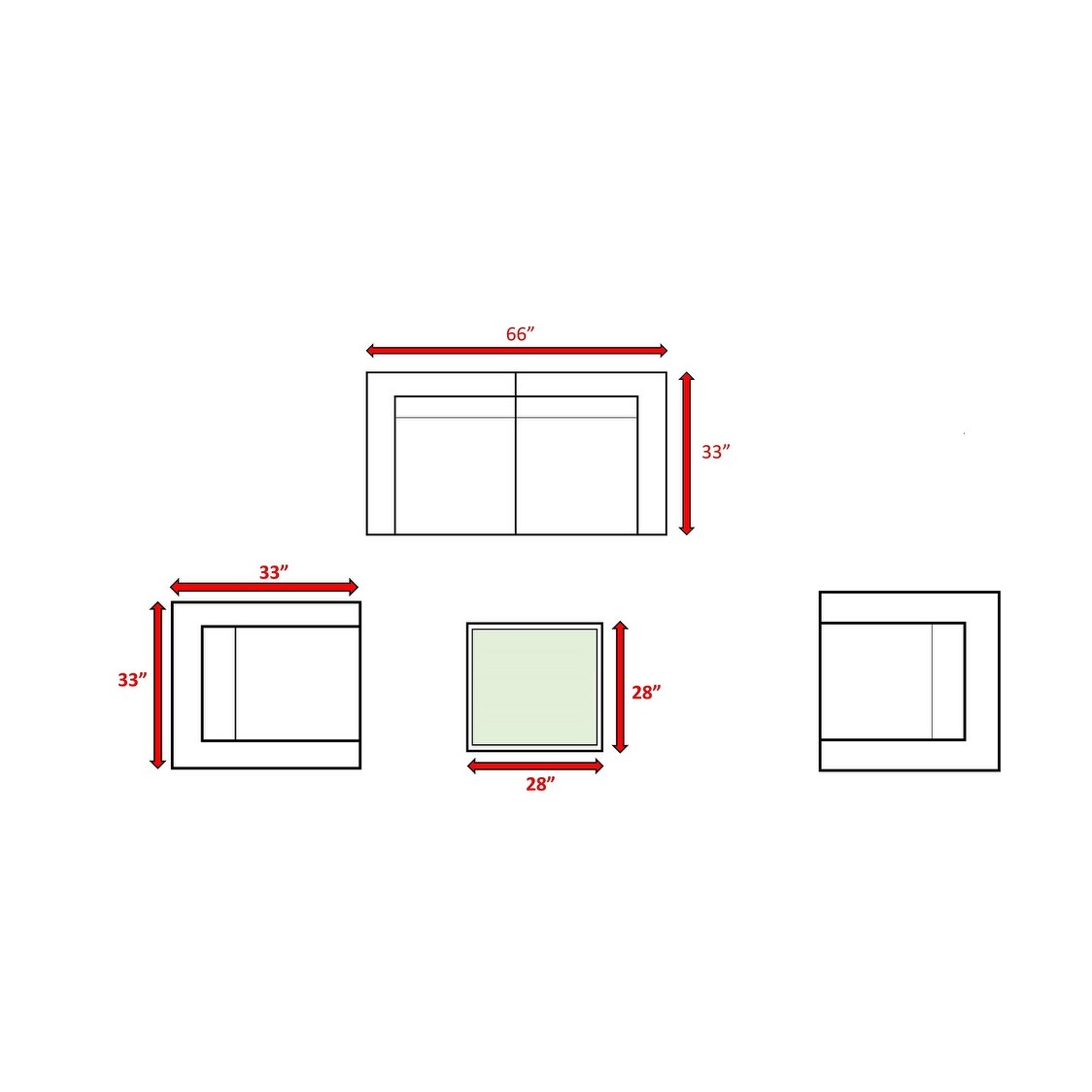 Set di divani da esterno di qualità resort LSI Verona Wicker da 5 pezzi
