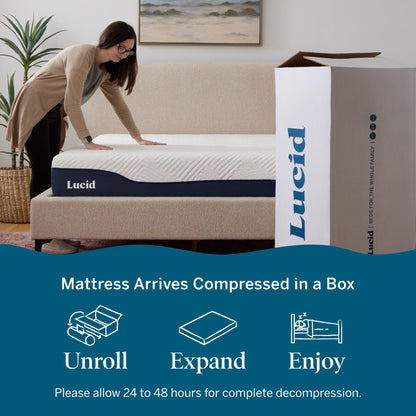 Materasso ibrido Lucid in gel e aloe vera da 10 pollici