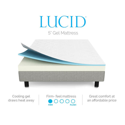 Materasso in memory foam Lucid da 5 pollici con protezione impermeabile