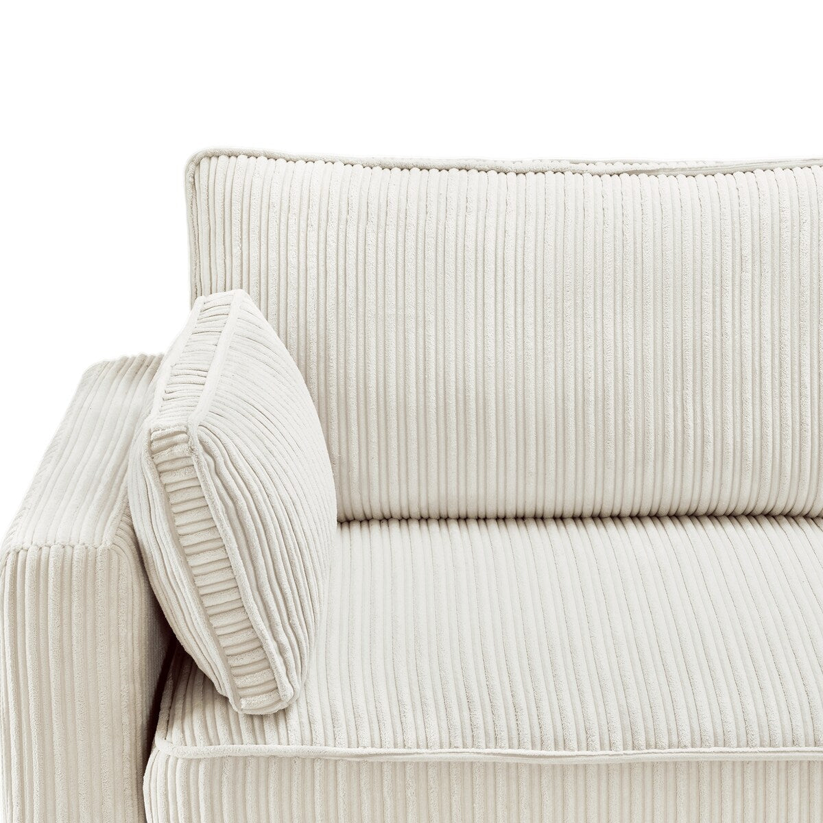 Divano moderno a 3 posti in velluto a coste LUE BONA 81, divano rettangolare imbottito in poliestere con base in legno per soggiorno