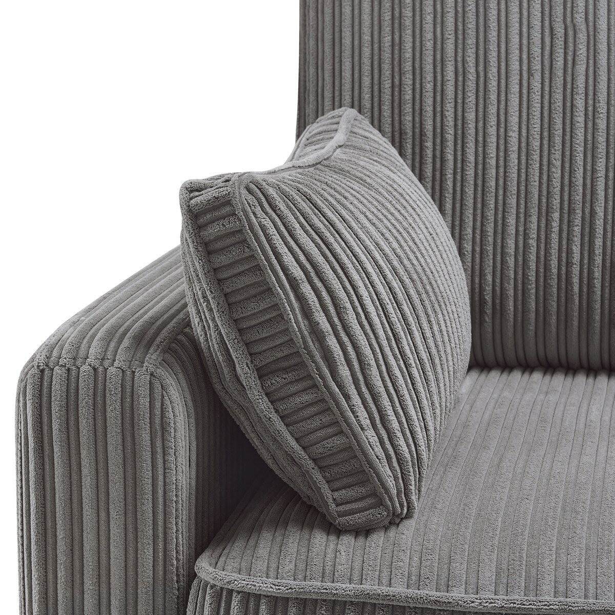 Divano moderno a 3 posti in velluto a coste LUE BONA 81, divano rettangolare imbottito in poliestere con base in legno per soggiorno