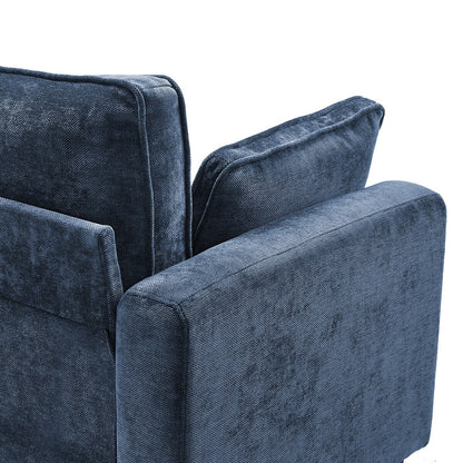 Divano moderno a 3 posti in velluto a coste LUE BONA 81, divano rettangolare imbottito in poliestere con base in legno per soggiorno