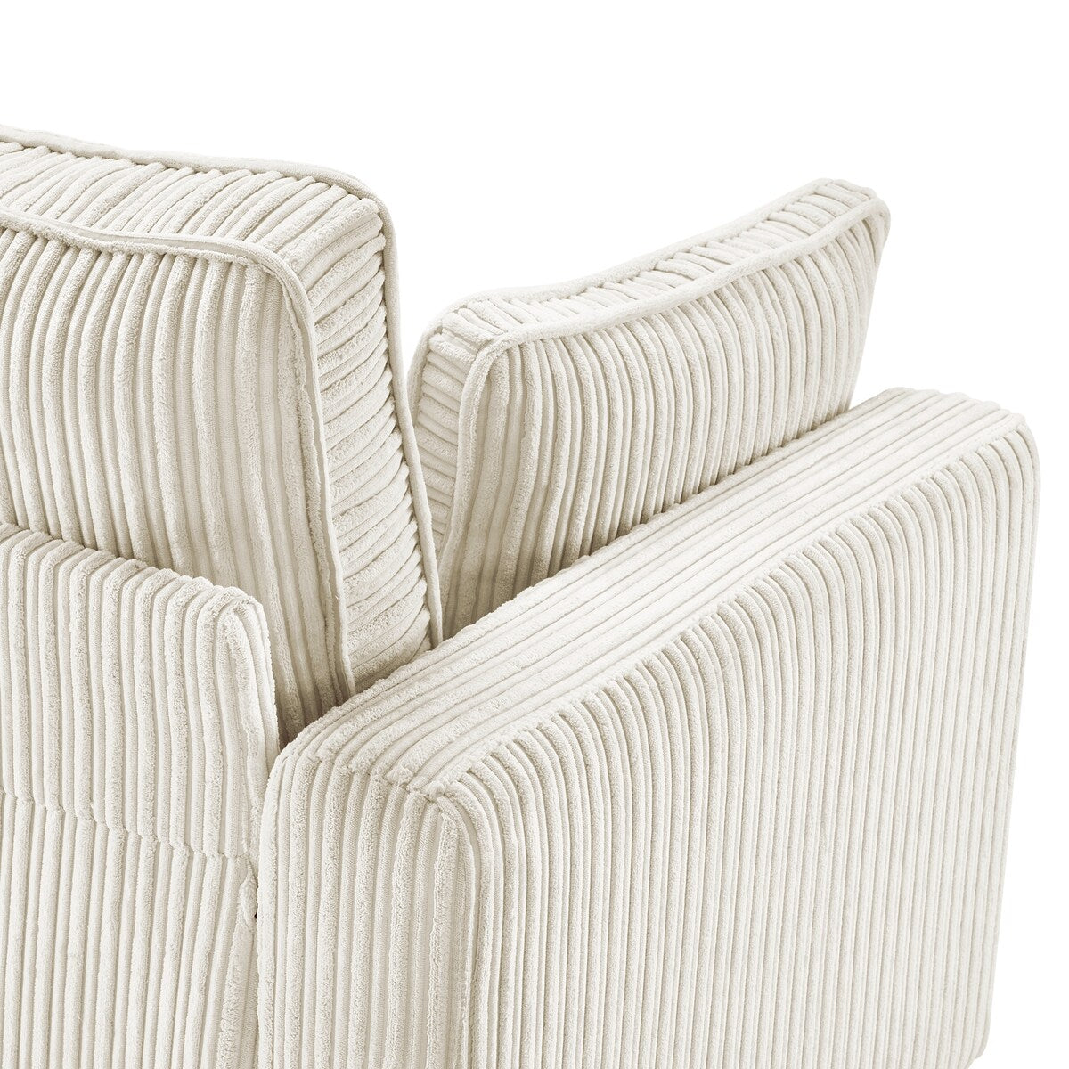 Divano moderno a 3 posti in velluto a coste LUE BONA 81, divano rettangolare imbottito in poliestere con base in legno per soggiorno