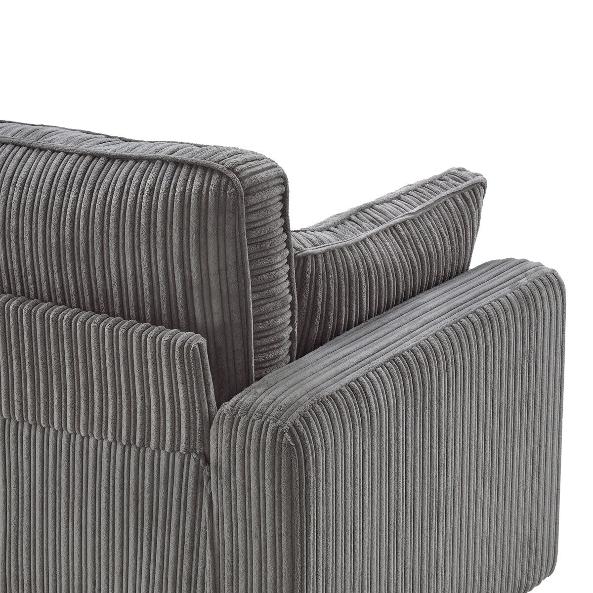 Divano moderno a 3 posti in velluto a coste LUE BONA 81, divano rettangolare imbottito in poliestere con base in legno per soggiorno