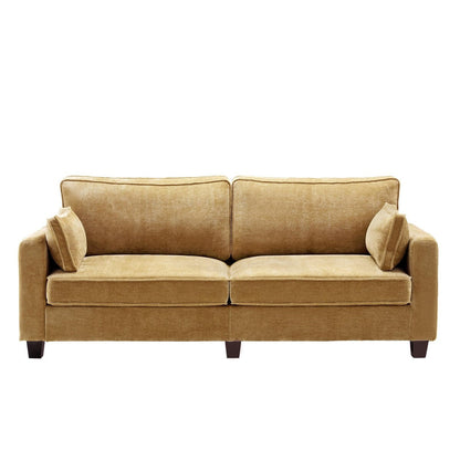 Divano moderno a 3 posti in velluto a coste LUE BONA 81, divano rettangolare imbottito in poliestere con base in legno per soggiorno