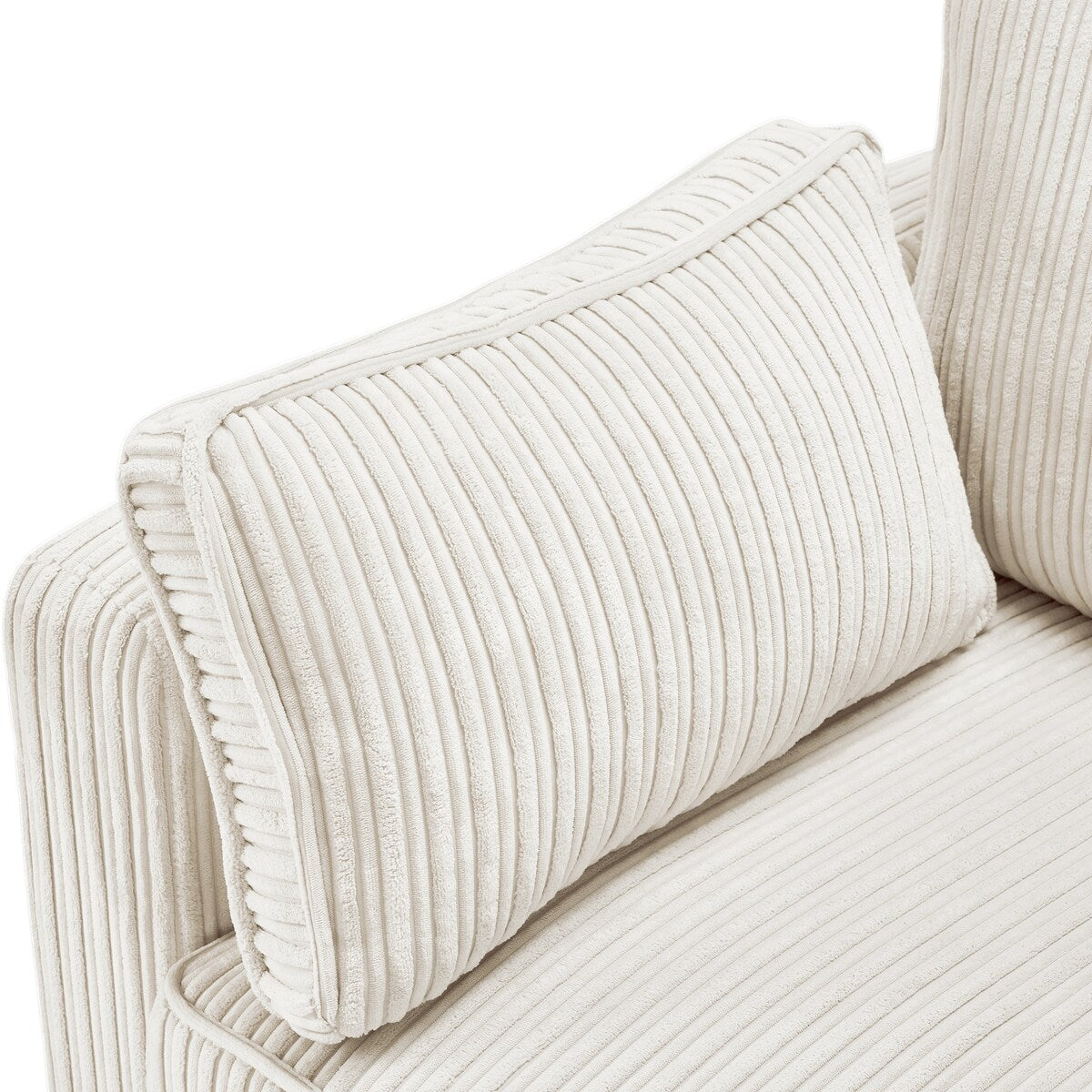 Divano moderno a 3 posti in velluto a coste LUE BONA 81, divano rettangolare imbottito in poliestere con base in legno per soggiorno