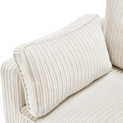 Divano moderno a 3 posti in velluto a coste LUE BONA 81, divano rettangolare imbottito in poliestere con base in legno per soggiorno