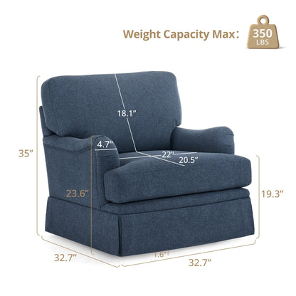 Poltrona girevole in tessuto con divano singolo LUE BONA, poltrona singola per soggiorno